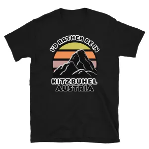 I'd Rather Be in Kitzbühel Austria T-Shirt | Vintage Sunset Mountain