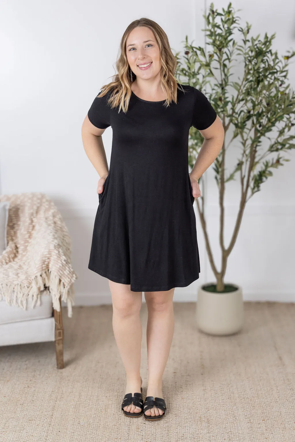 IN PRODUCTION Roxy Swing Tunic Dress - Black