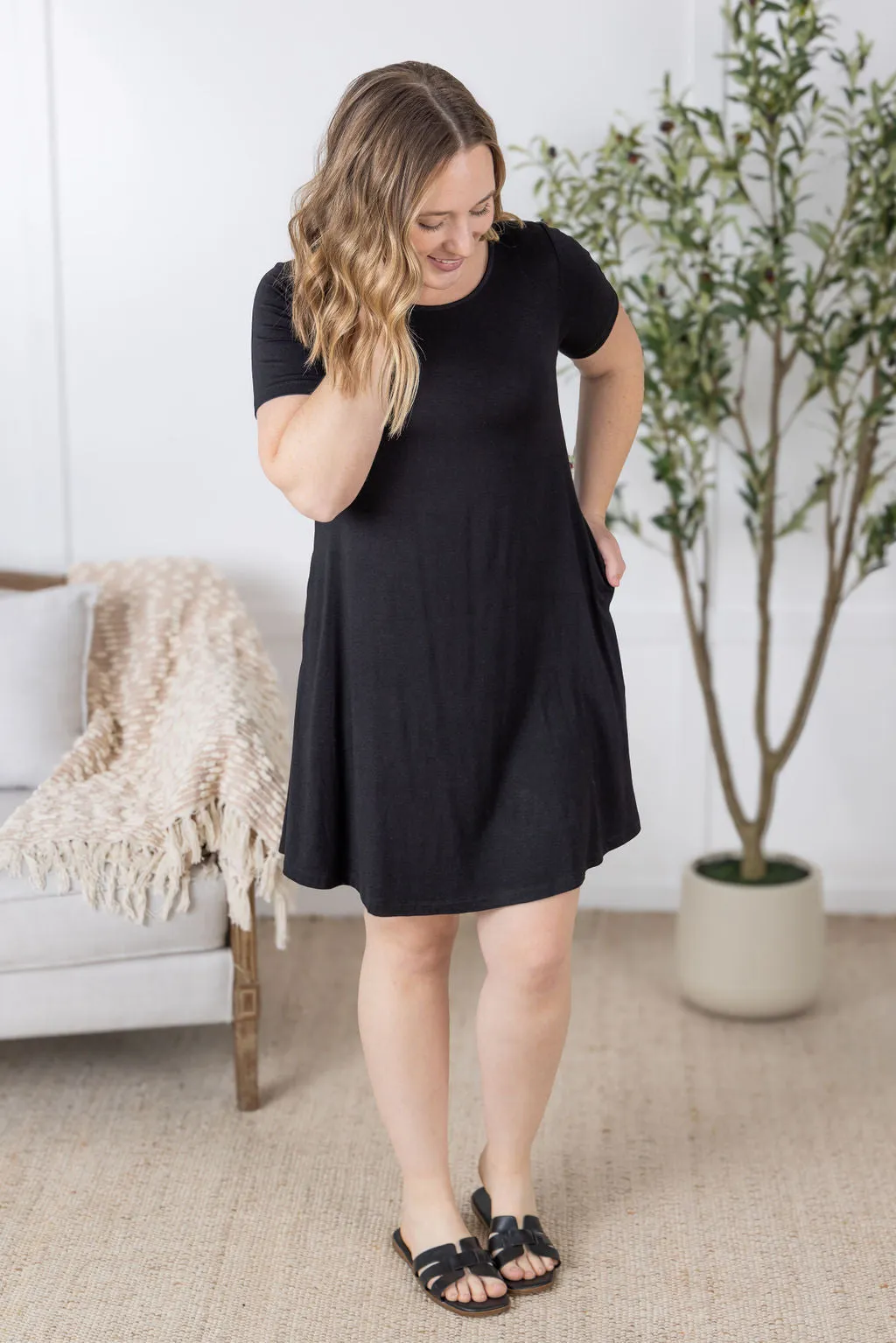 IN PRODUCTION Roxy Swing Tunic Dress - Black