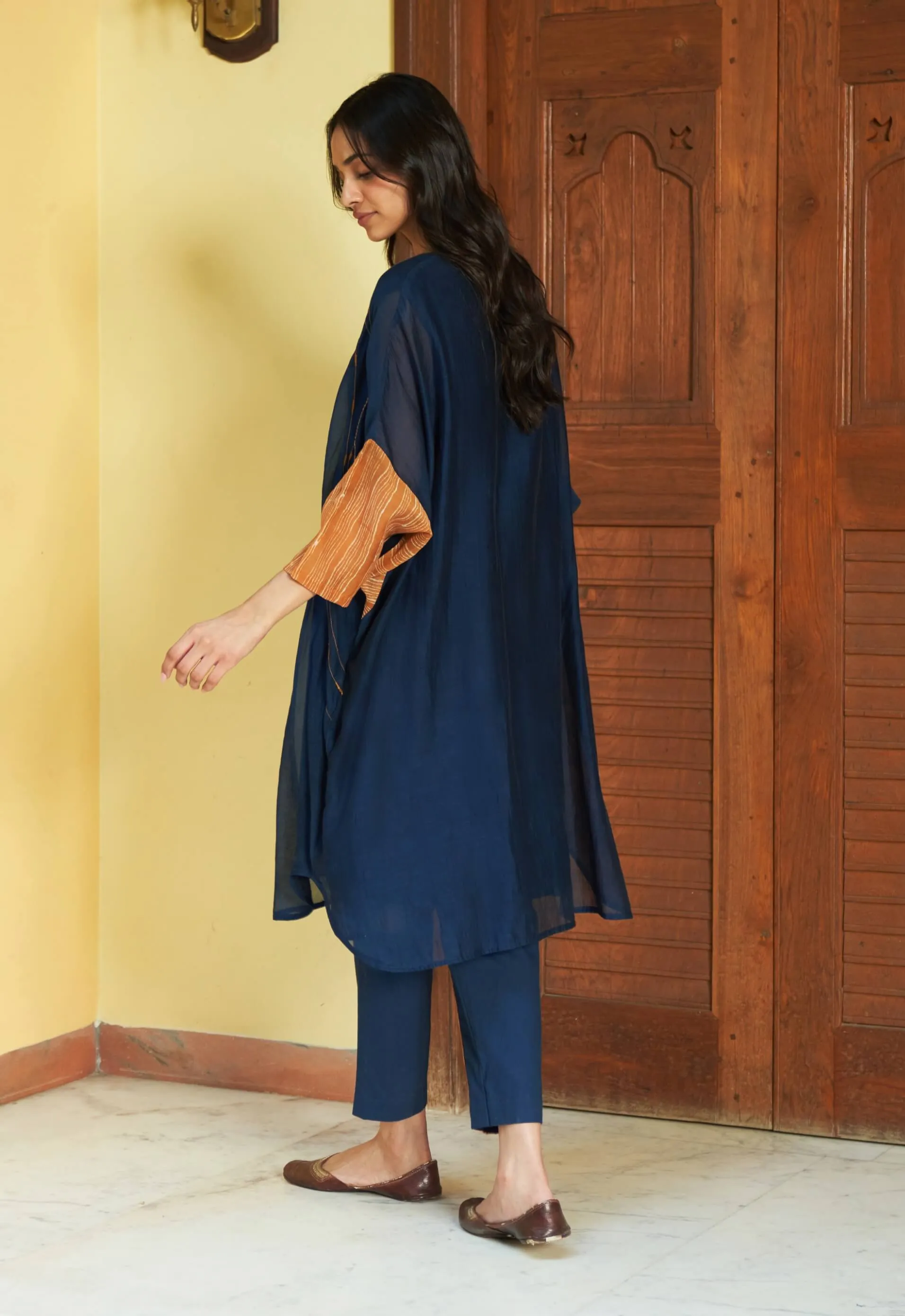 Indigo threadwork tunic and pants