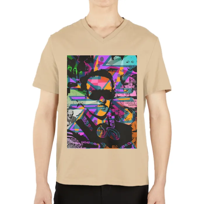 Infante DeLa Parra Men's  Casual V-Neck Short Sleeve T-Shirts