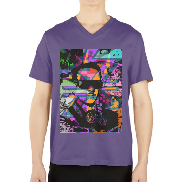 Infante DeLa Parra Men's  Casual V-Neck Short Sleeve T-Shirts