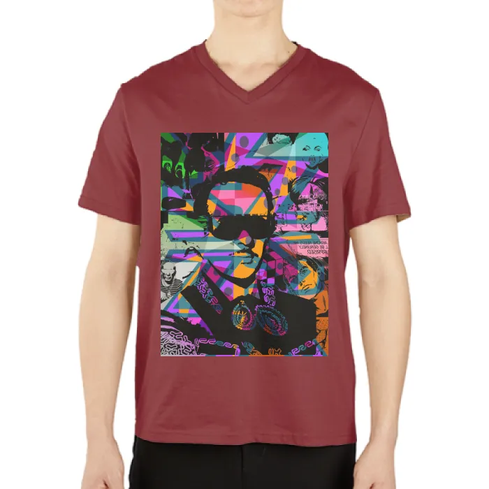 Infante DeLa Parra Men's  Casual V-Neck Short Sleeve T-Shirts