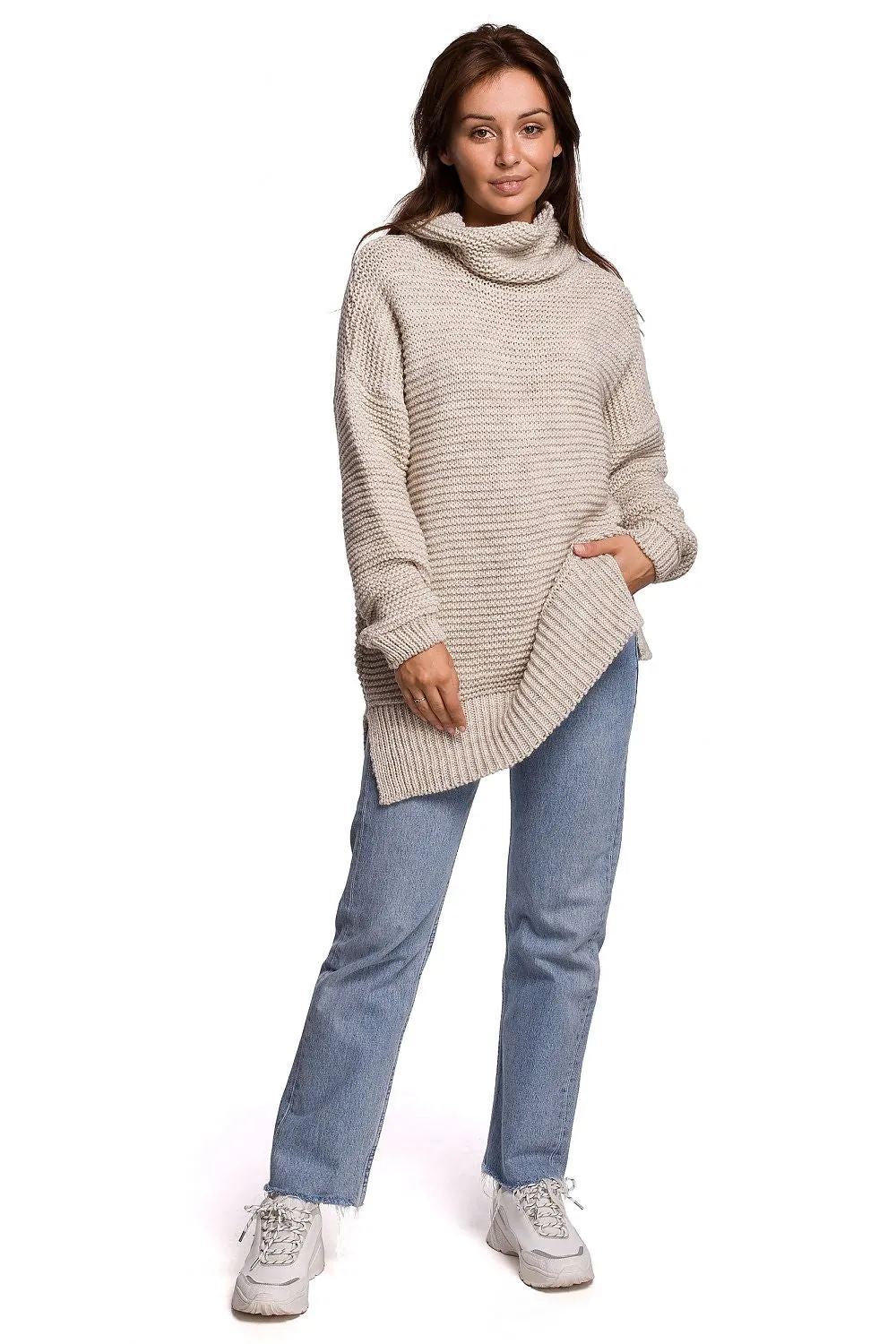 Intriguing Weave Turtleneck Sweater