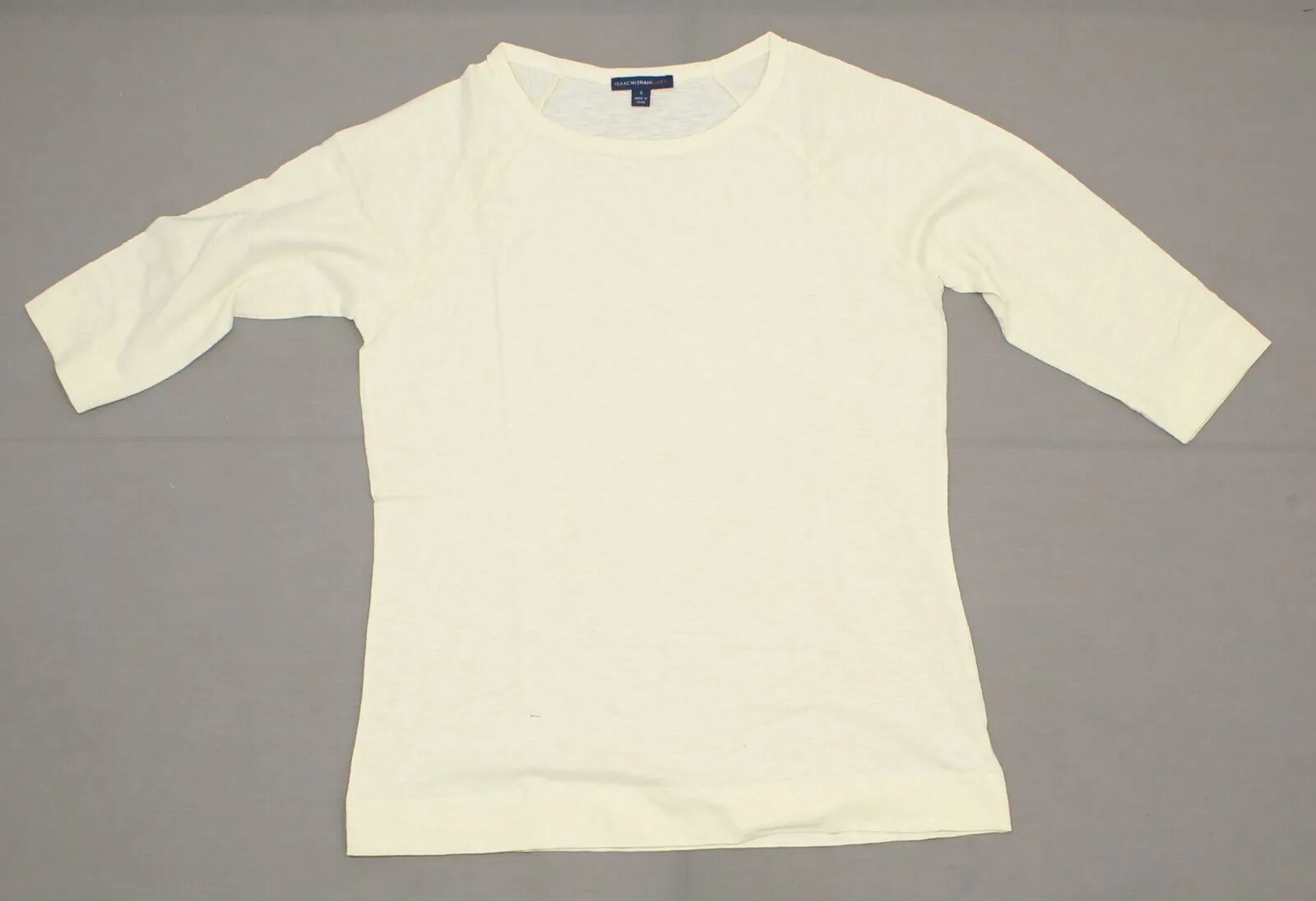 Isaac Mizrahi Live! Women's True Denim Raglan Sleeve Knit Tunic Top Cream Small
