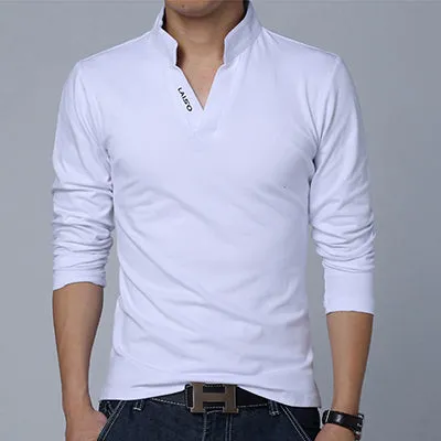 iSurvivor Men T shirts Long Sleeves Men T Shirts Cotton Casual 2018 Fashion Solid Men V Neck Slim Fitness T shirts Plus Size 5XL