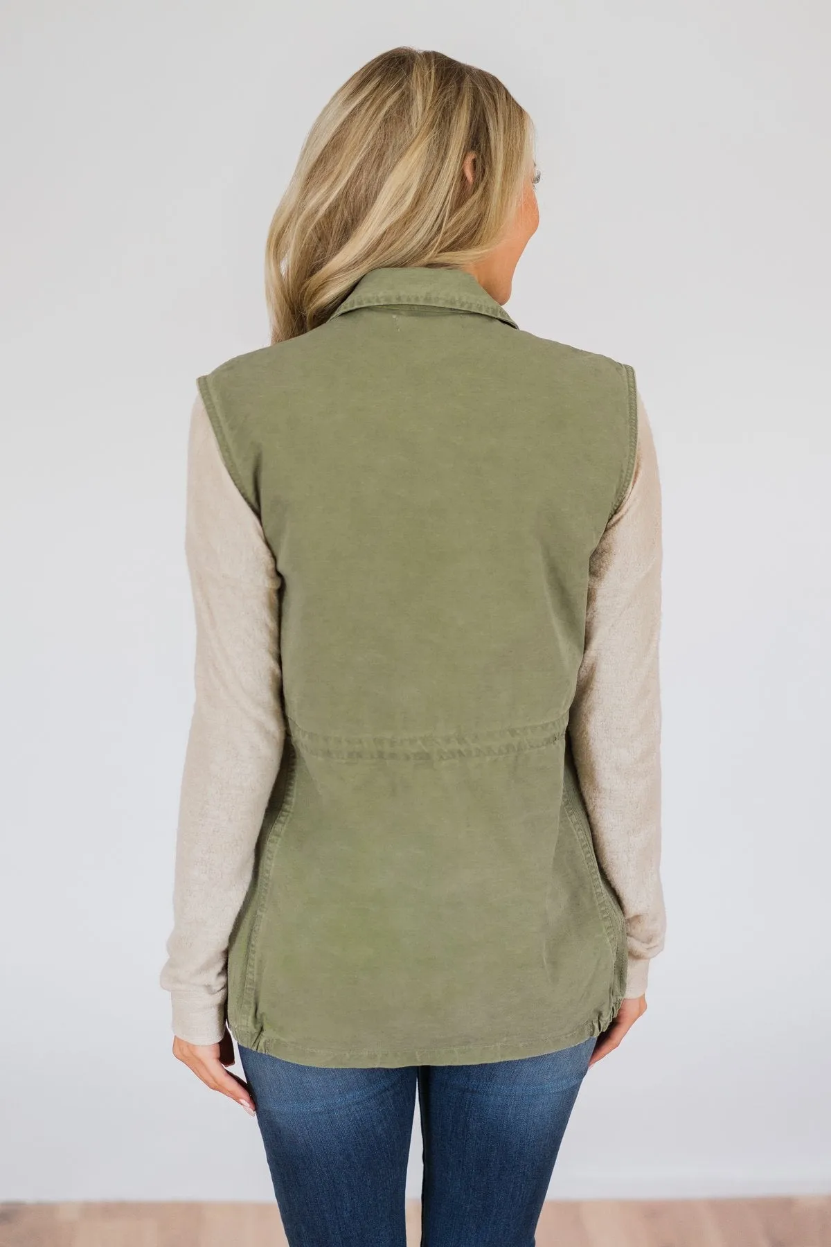 It's in the Details Utility Vest- Deep Sage