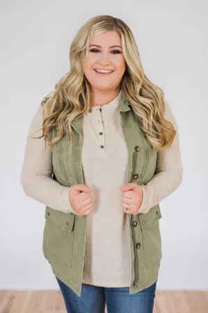 It's in the Details Utility Vest- Deep Sage