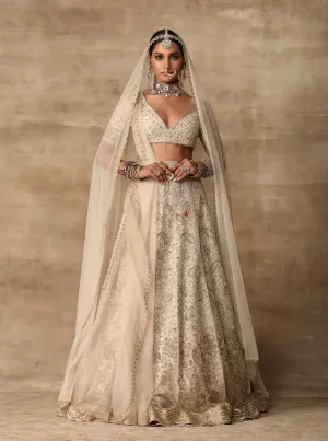 Ivory Paisely Embroidered Lehenga Set