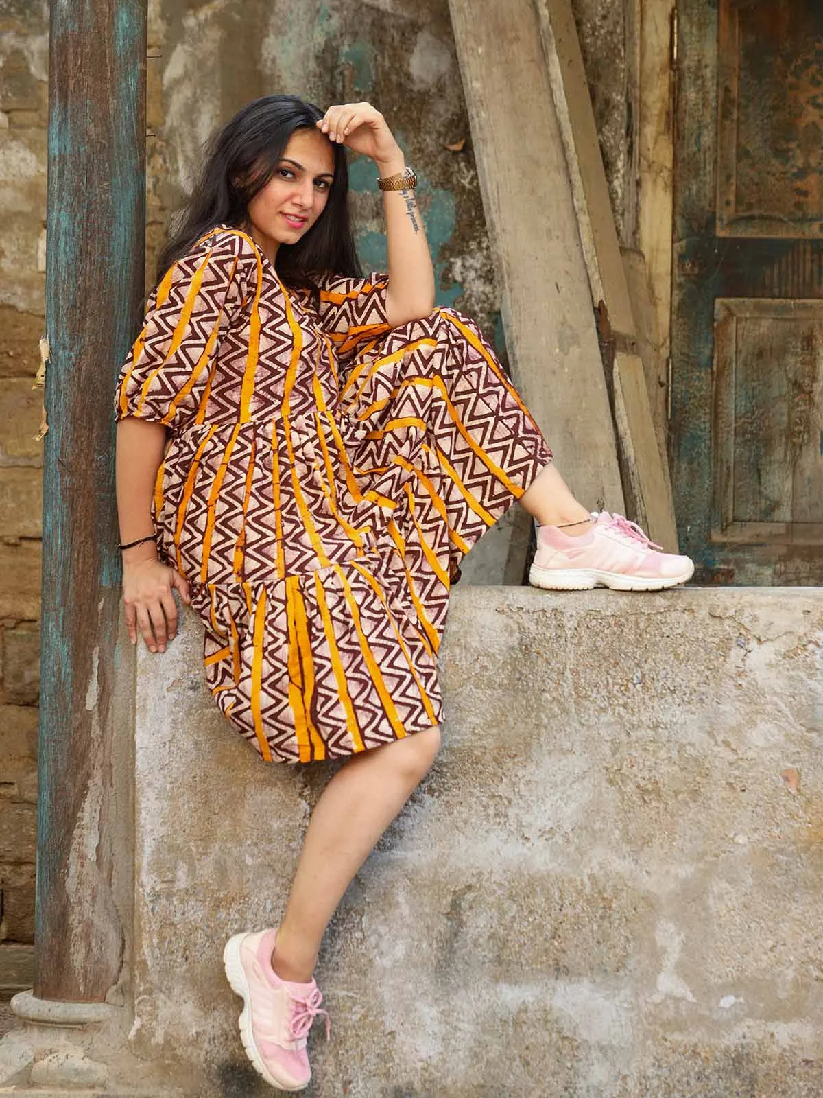 Iznaa Golden Yellow Khadi Tunic Yellow