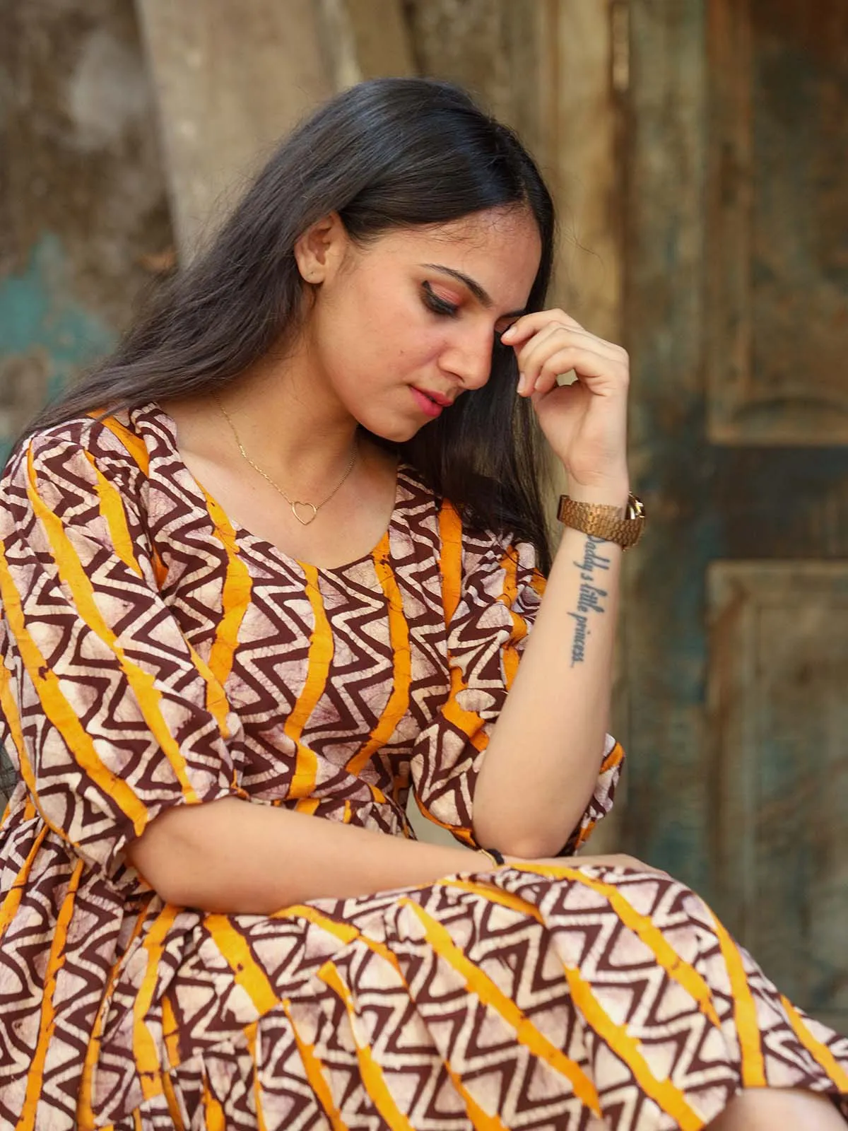 Iznaa Golden Yellow Khadi Tunic Yellow
