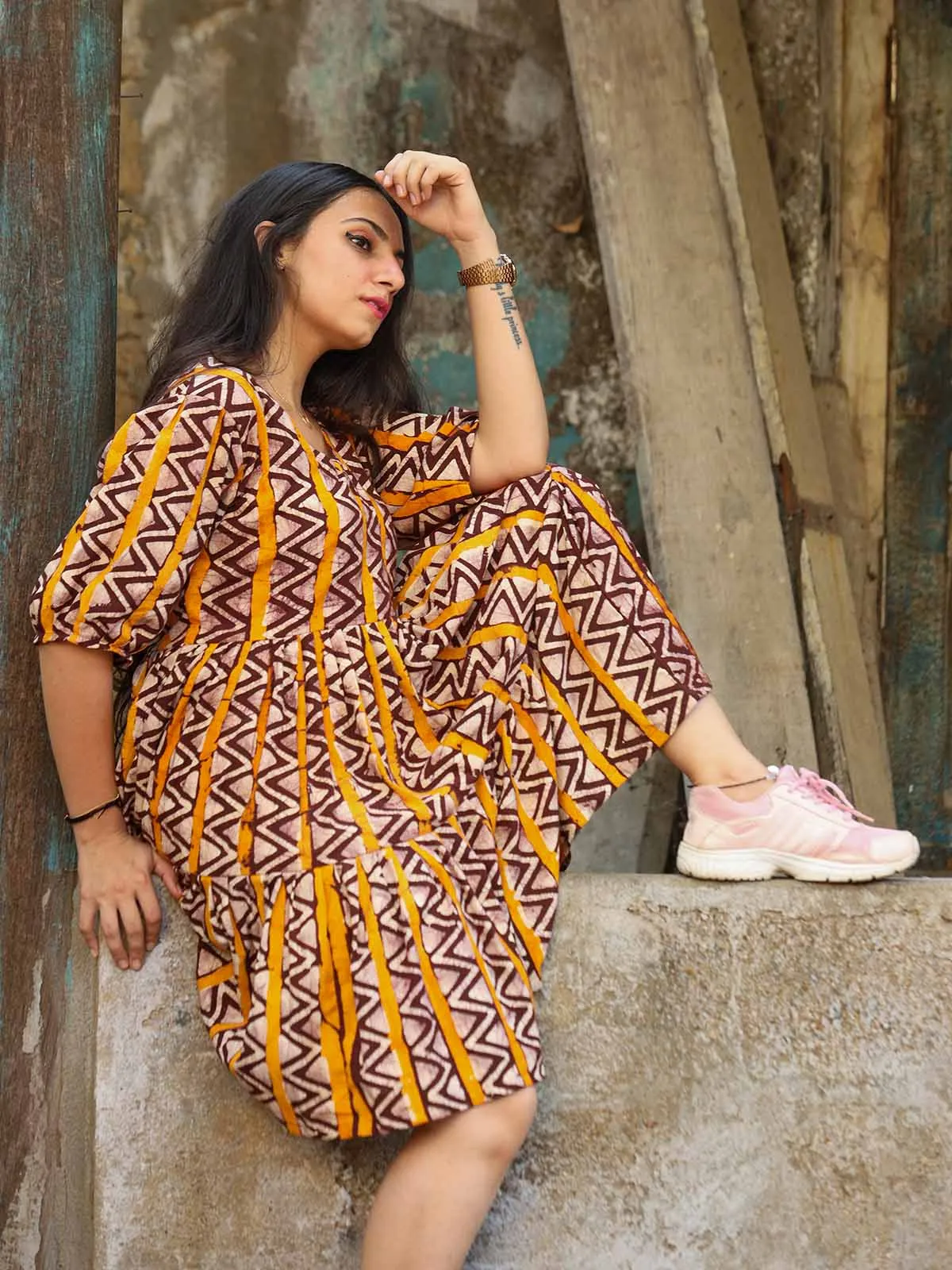 Iznaa Golden Yellow Khadi Tunic Yellow