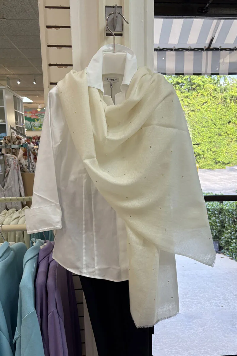 Janavi Ivory Seabed Splendor Shawl