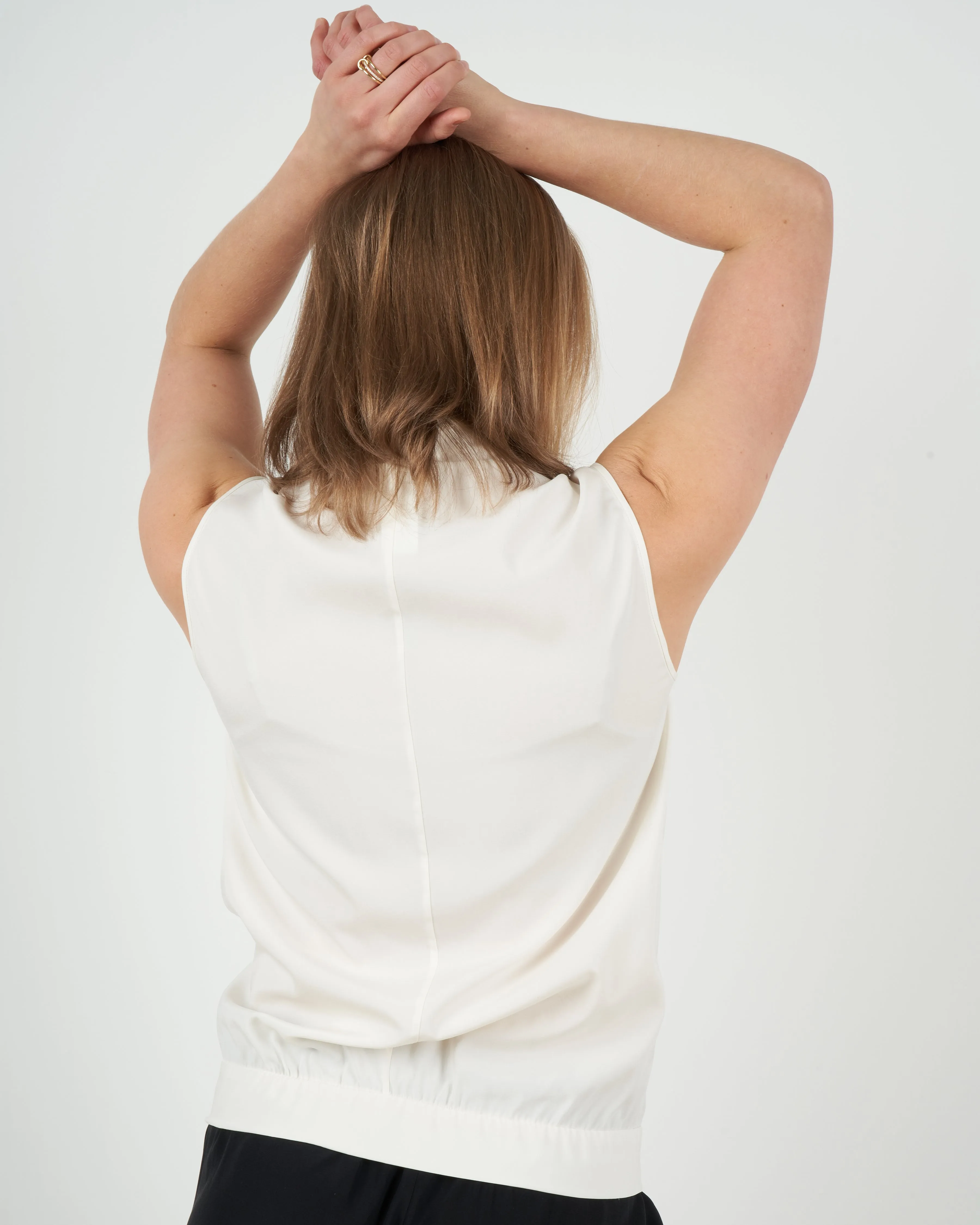 jazmin silk charmeuse top - white pepper