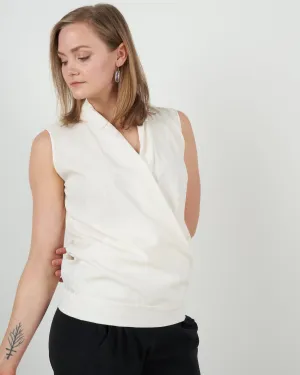 jazmin silk charmeuse top - white pepper