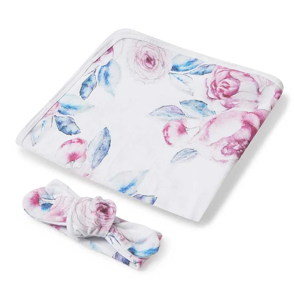 Jersey Wrap & Top Knot Set - Lilac Skies