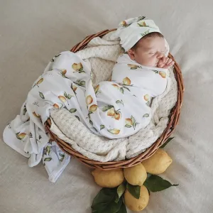 Jersey Wrap   Beanie Set - Lemon