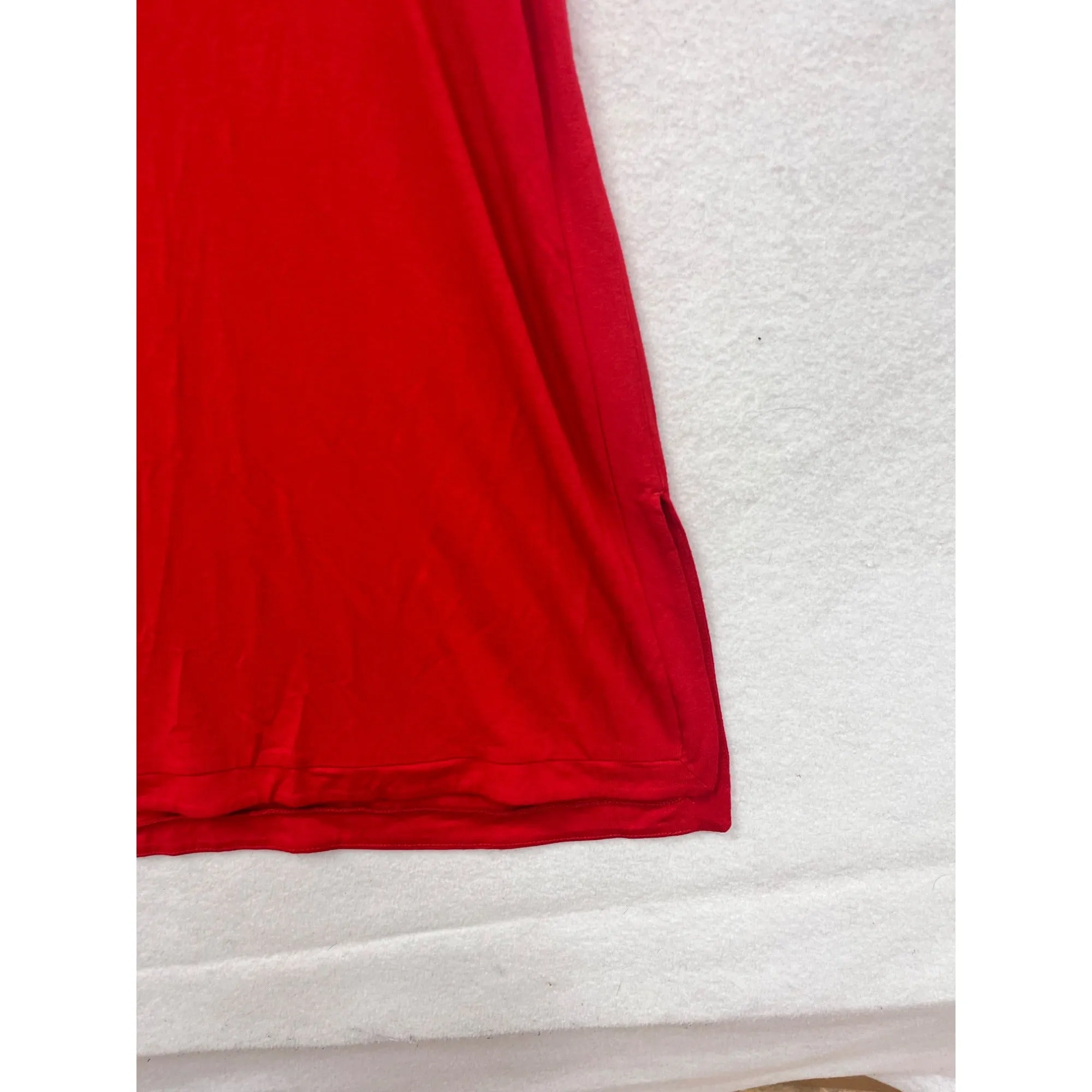 J.Jill Womens Red Short Sleeve Tunic Top Small #8187