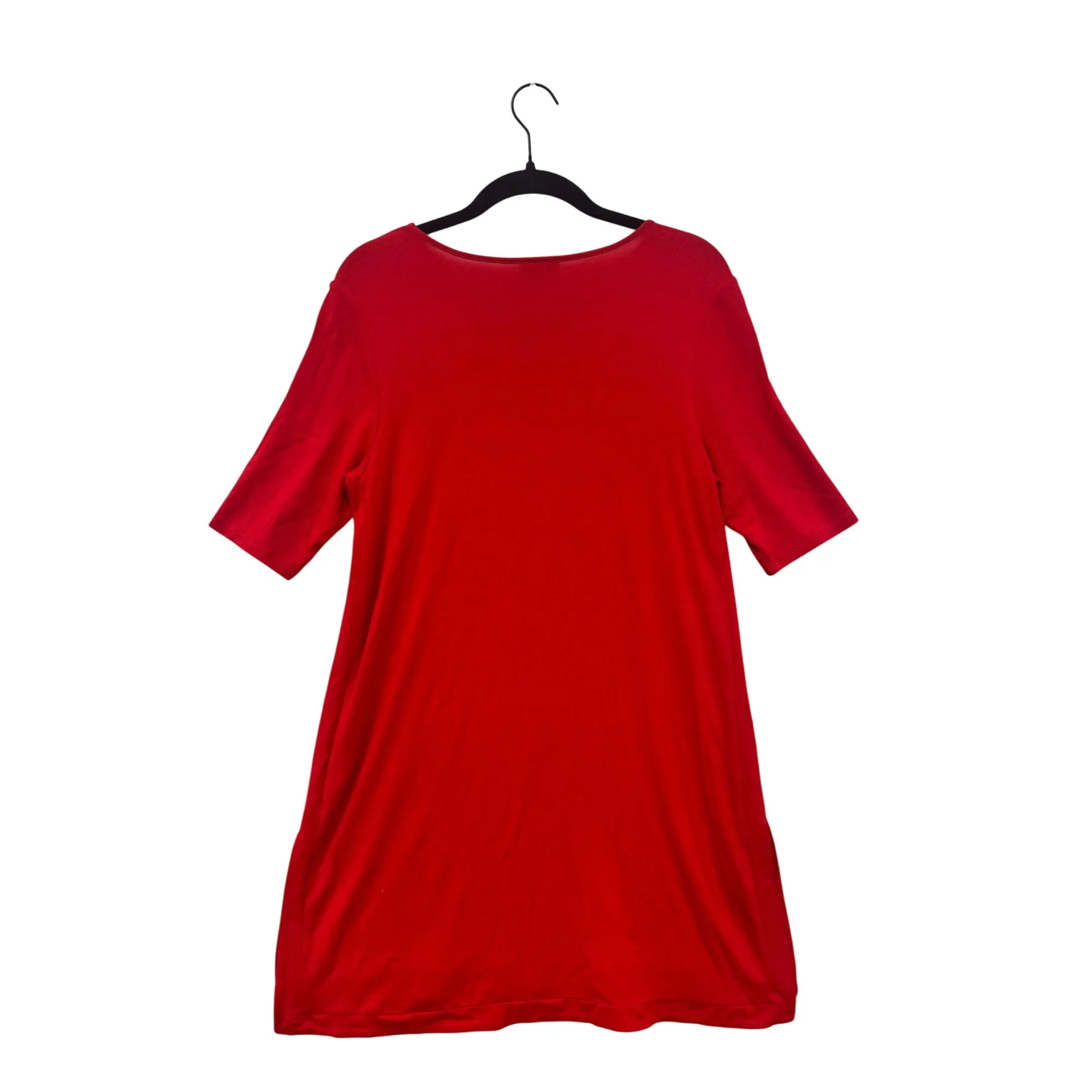 J.Jill Womens Red Short Sleeve Tunic Top Small #8187