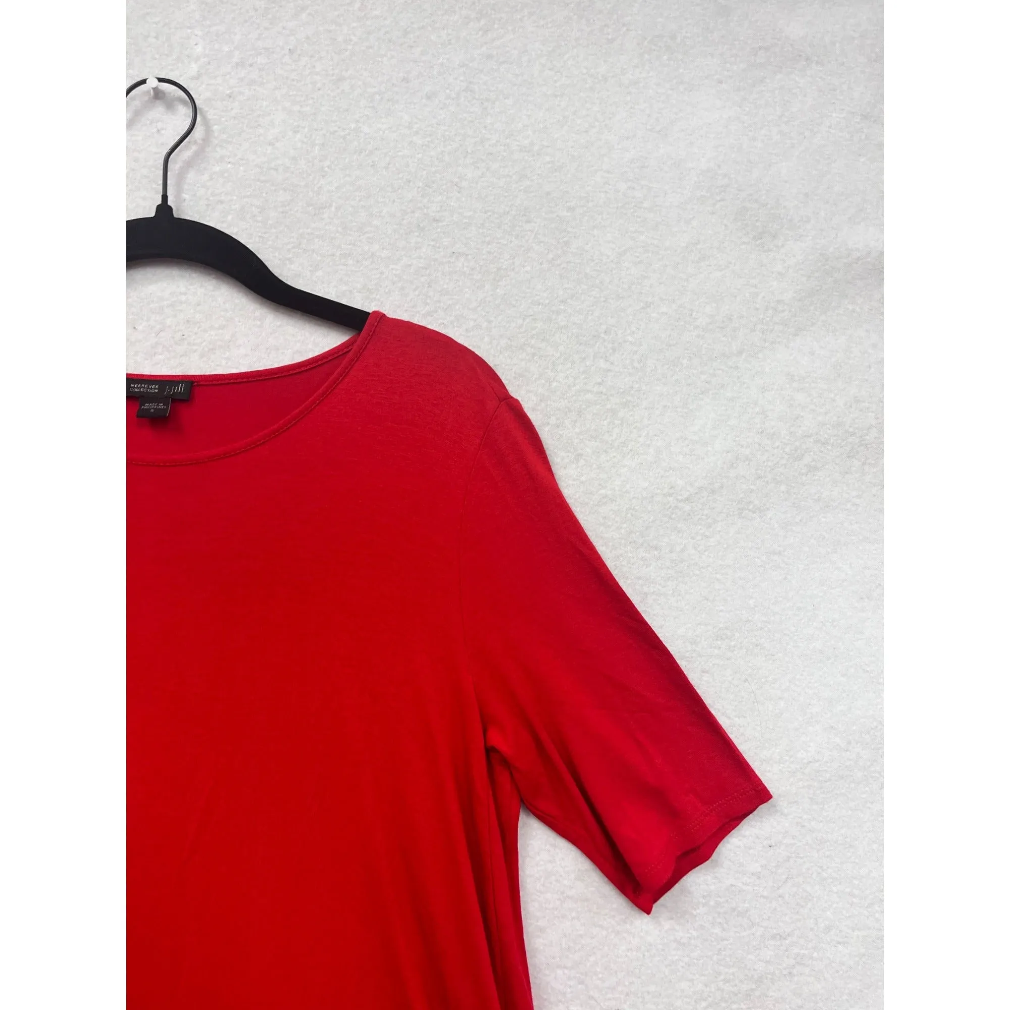 J.Jill Womens Red Short Sleeve Tunic Top Small #8187