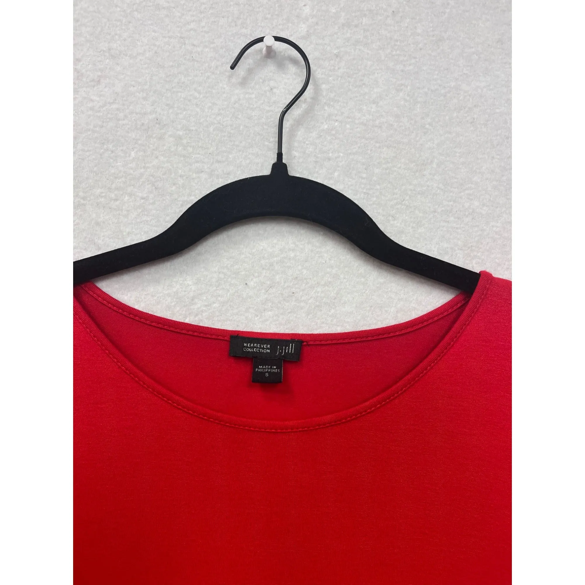 J.Jill Womens Red Short Sleeve Tunic Top Small #8187