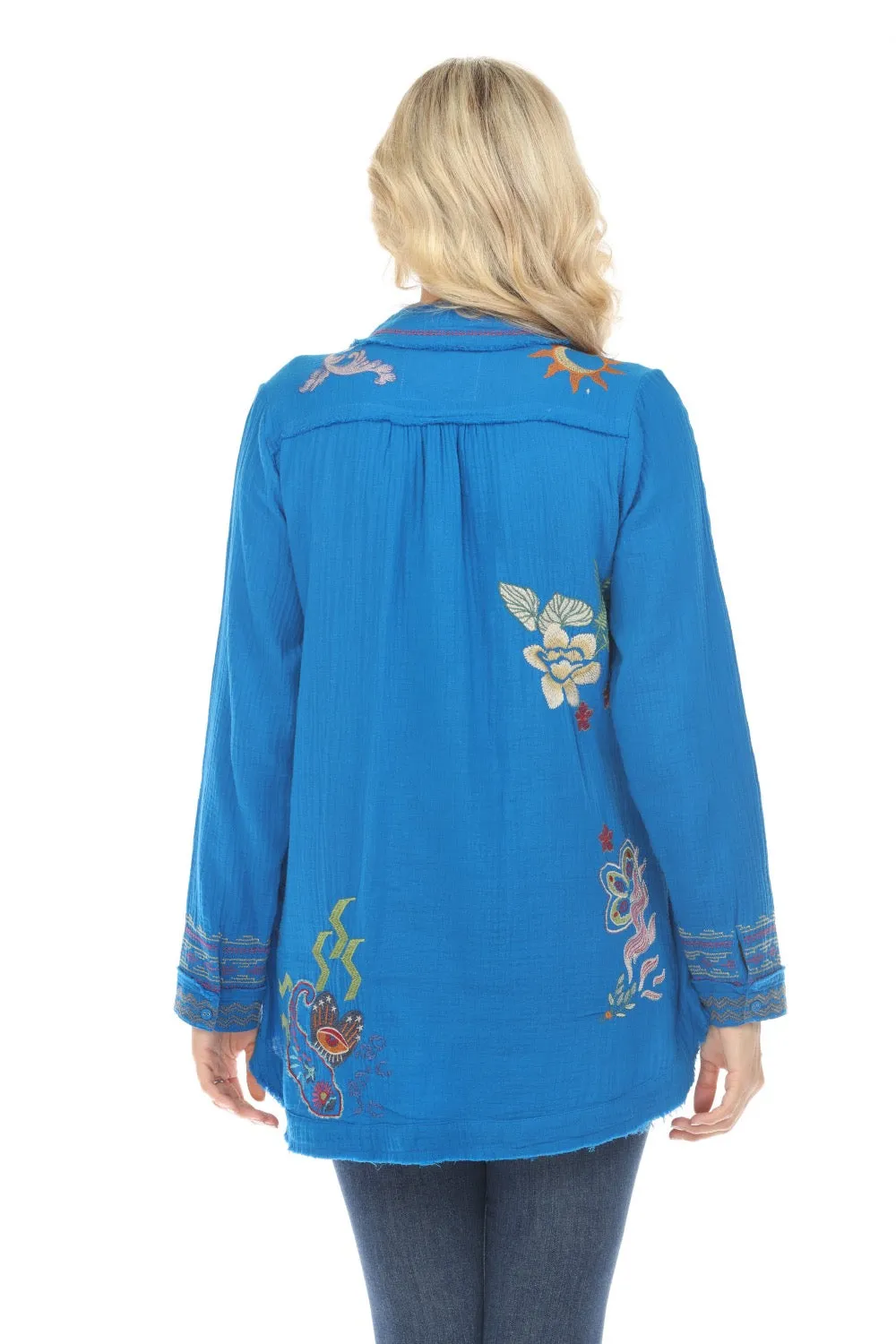 Johnny Was Biya Leyva Embroidered Tunic Top B24424 *