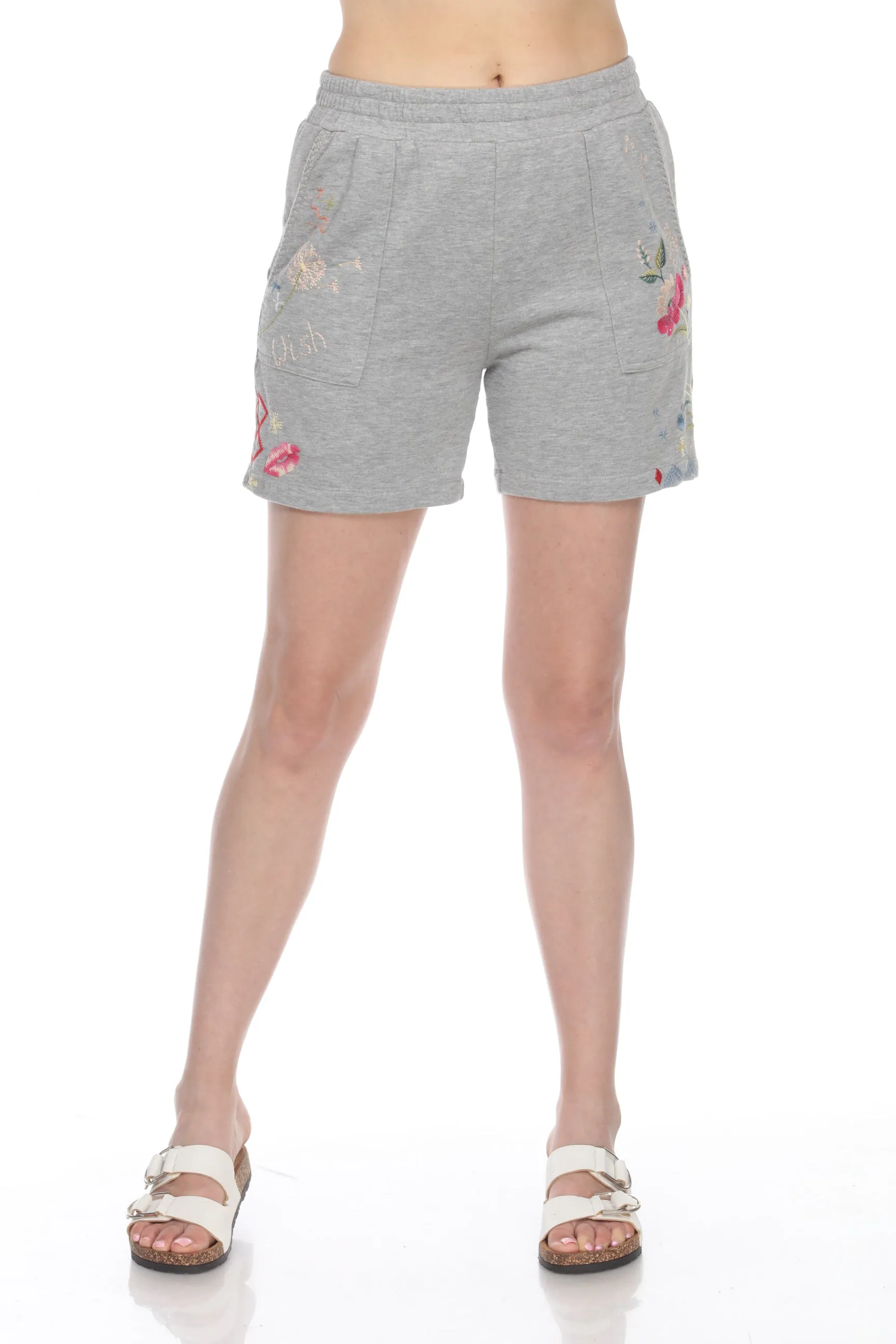 Johnny Was JWLA Cleo French Terry Embroidered Shorts Boho Chic J82422