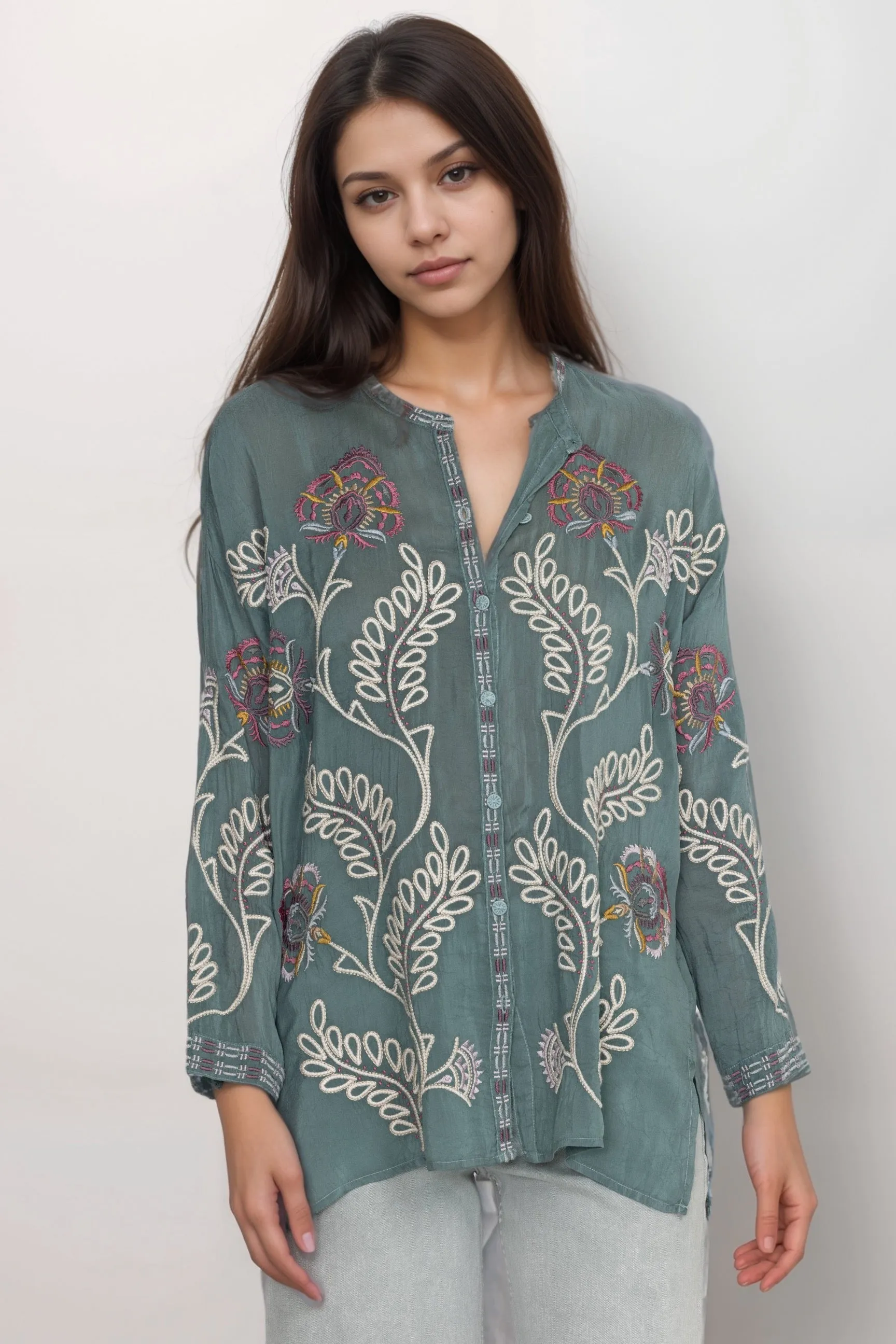 Johnny Was Martina Slim Audrey Tunic Top C21124 *