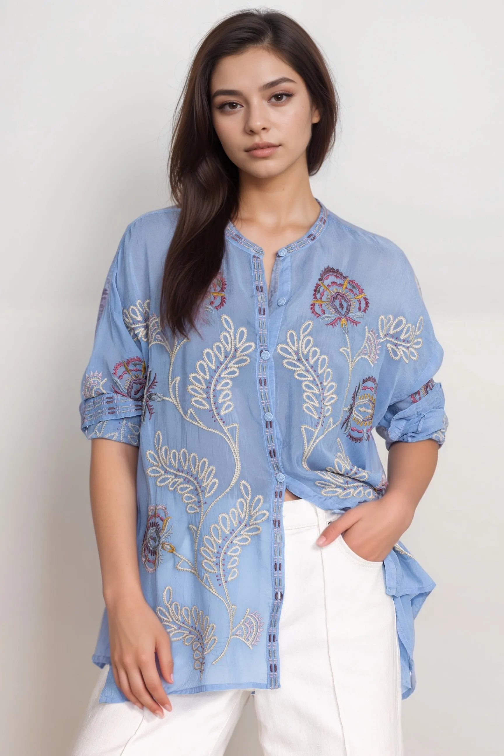 Johnny Was Martina Slim Audrey Tunic Top C21124 *