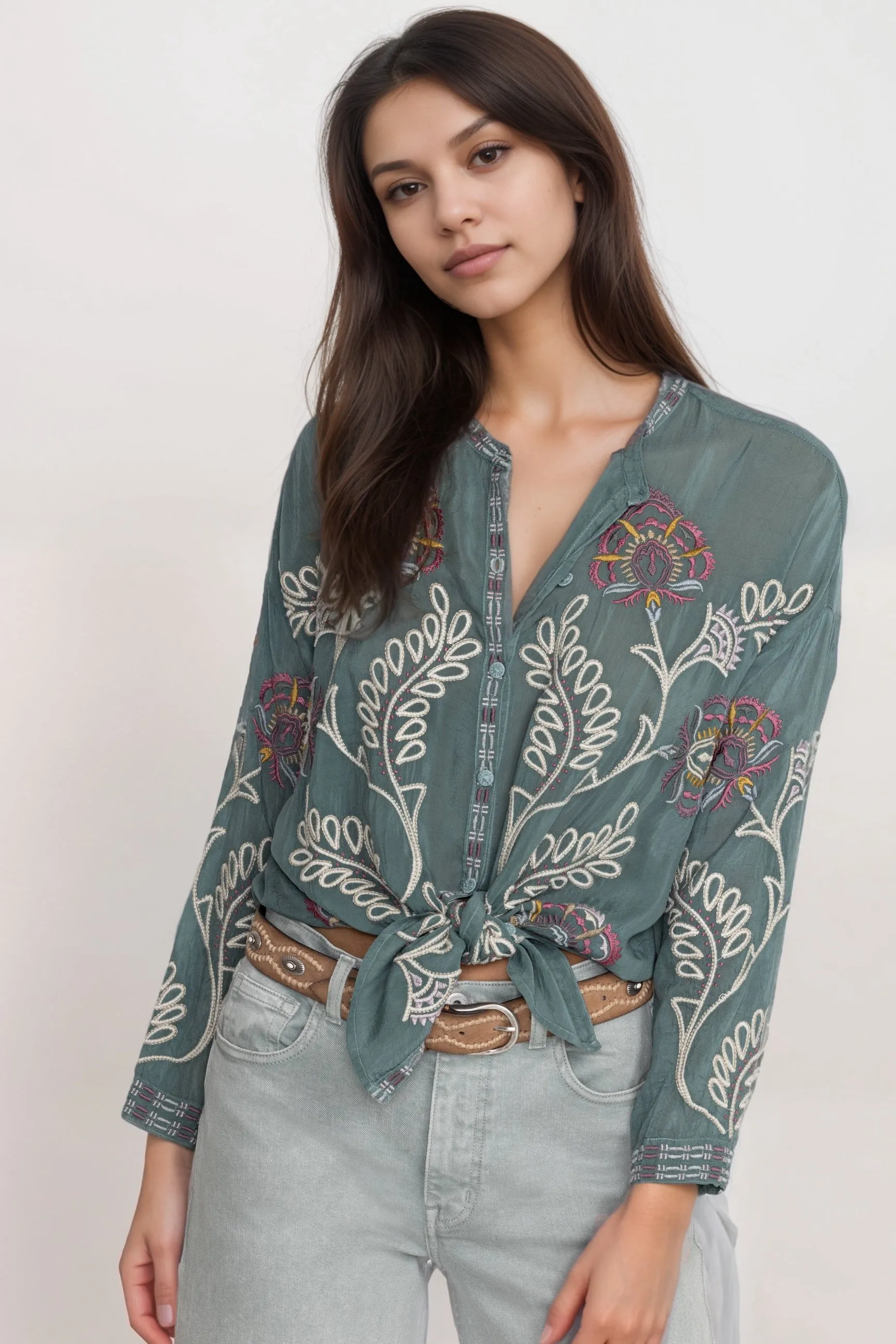 Johnny Was Martina Slim Audrey Tunic Top C21124 *