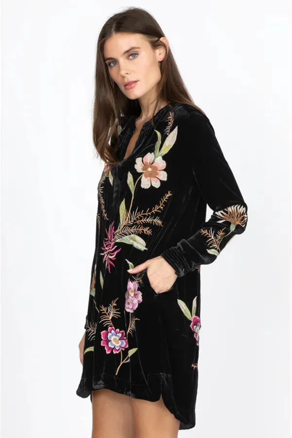 Johnny Was Meriah Relaxed Trapunto Tunic Long Sleeve Floral Golden Hour Top New
