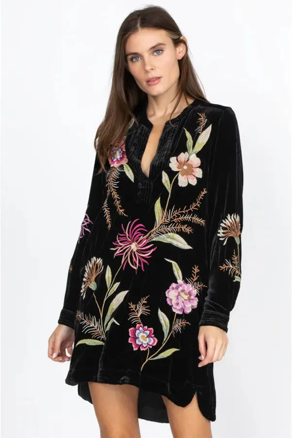 Johnny Was Meriah Relaxed Trapunto Tunic Long Sleeve Floral Golden Hour Top New