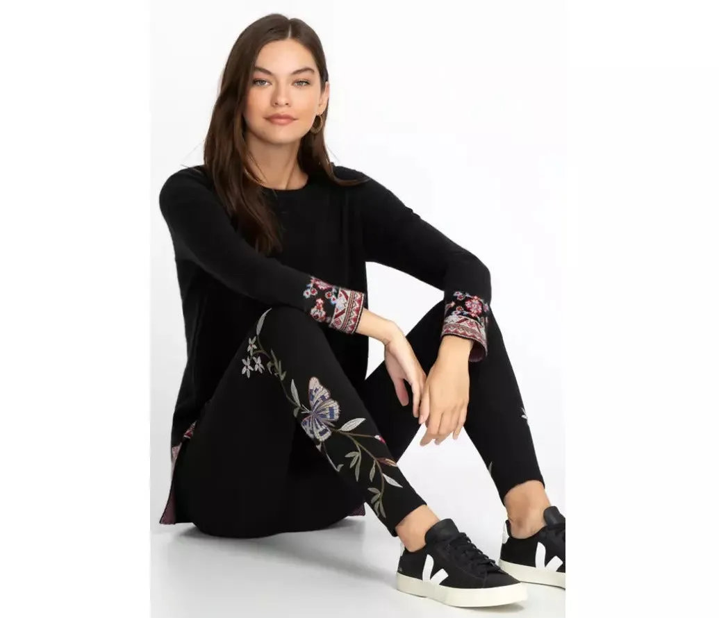 Johnny Was Meriah Relaxed Trapunto Tunic Long Sleeve Floral Golden Hour Top New