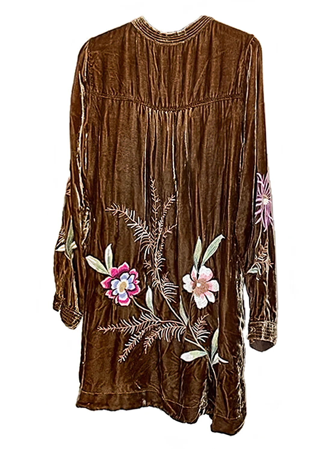 Johnny Was Meriah Relaxed Trapunto Tunic Long Sleeve Floral Golden Hour Top New