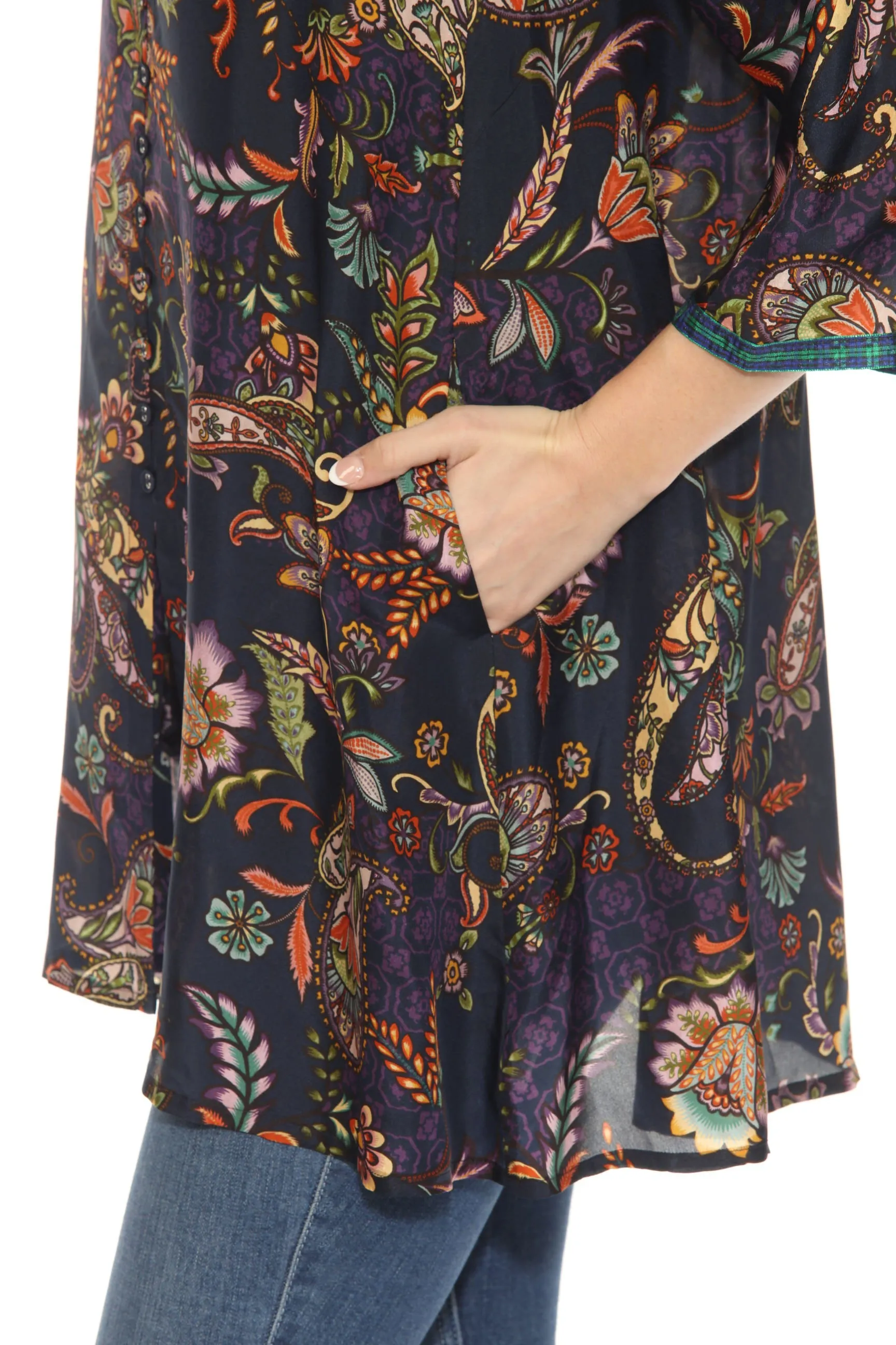 Johnny Was Munni Silk Tunic Top C21824B