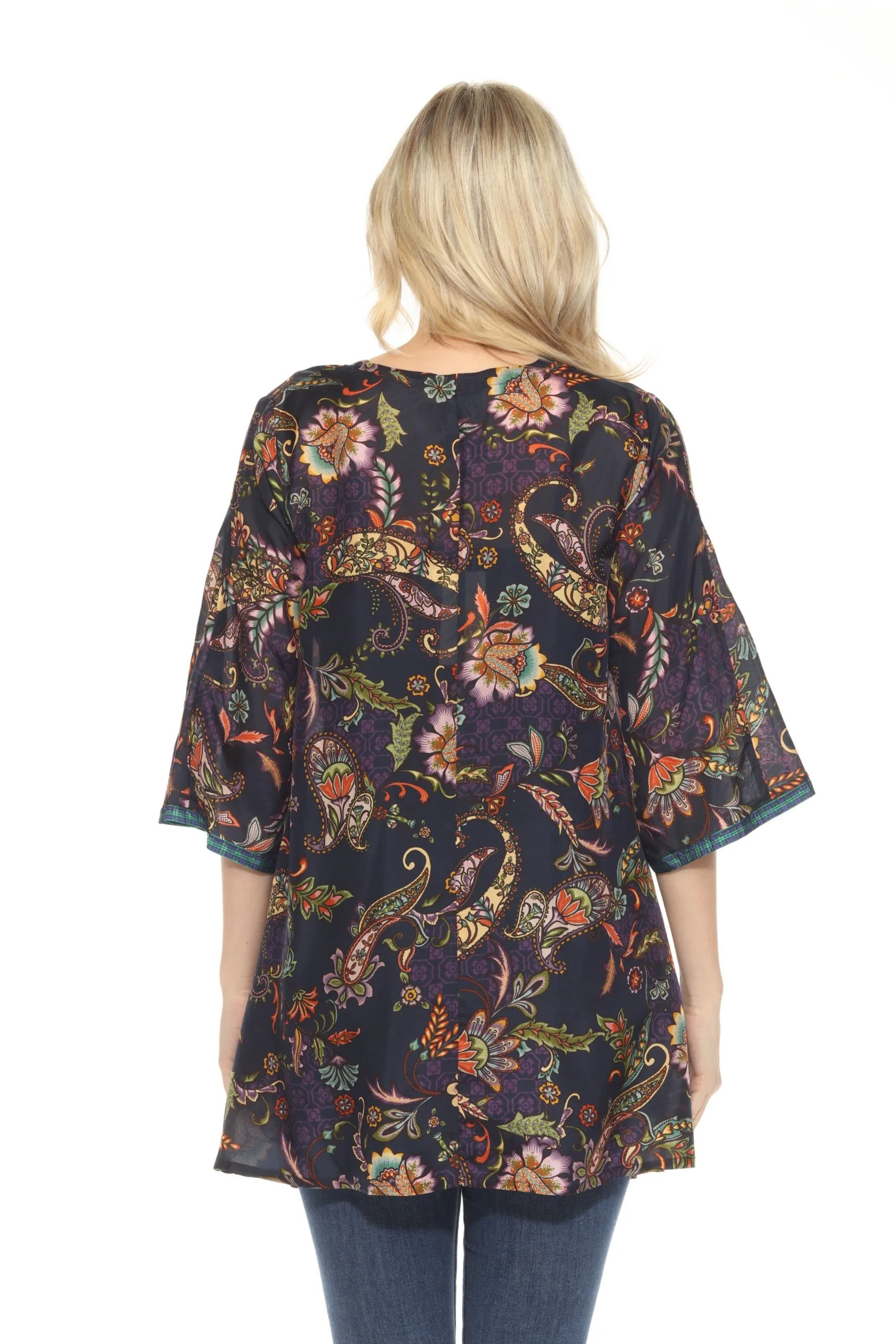 Johnny Was Munni Silk Tunic Top C21824B
