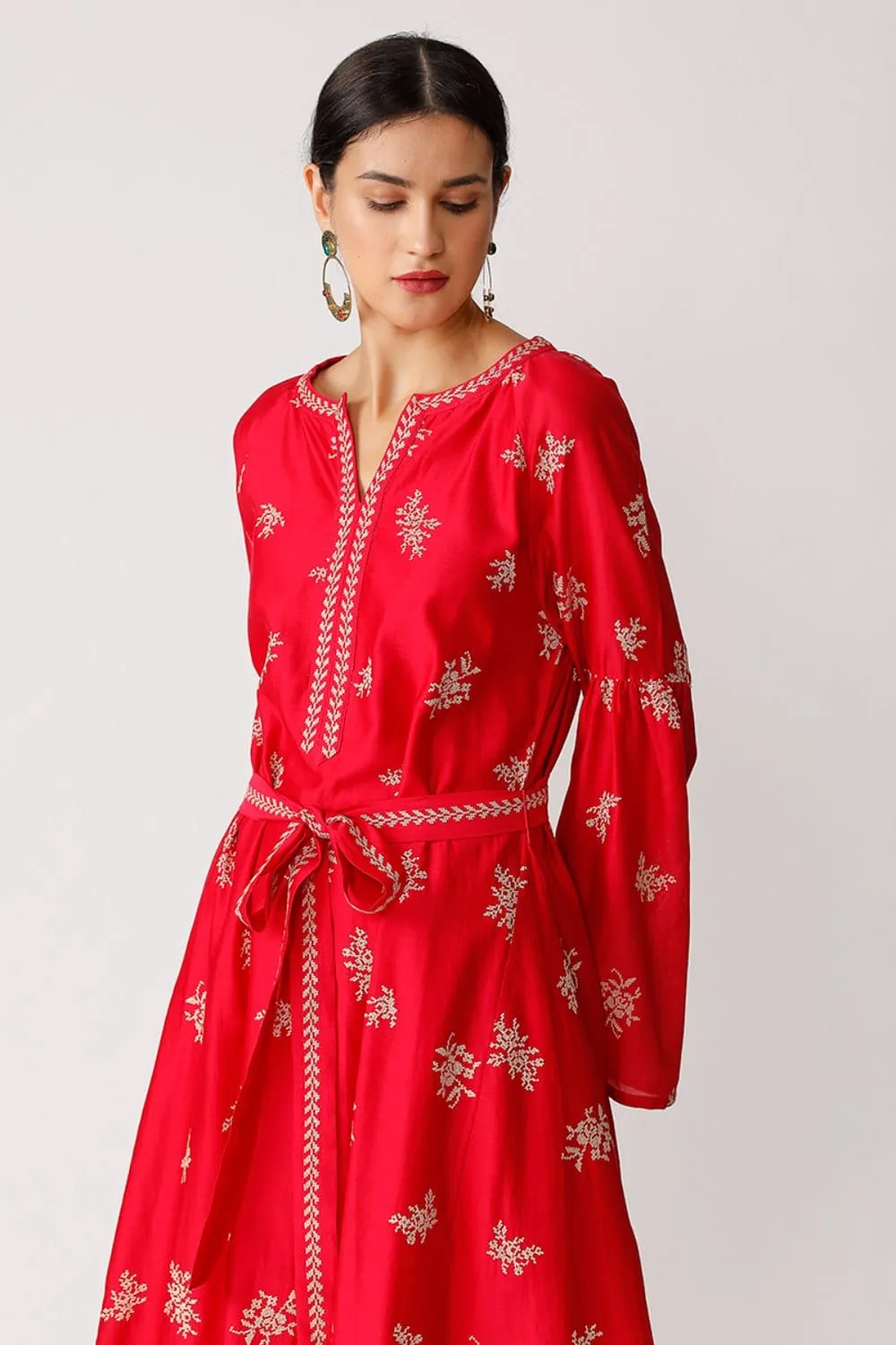 Jonah Belted Embroidered Dress
