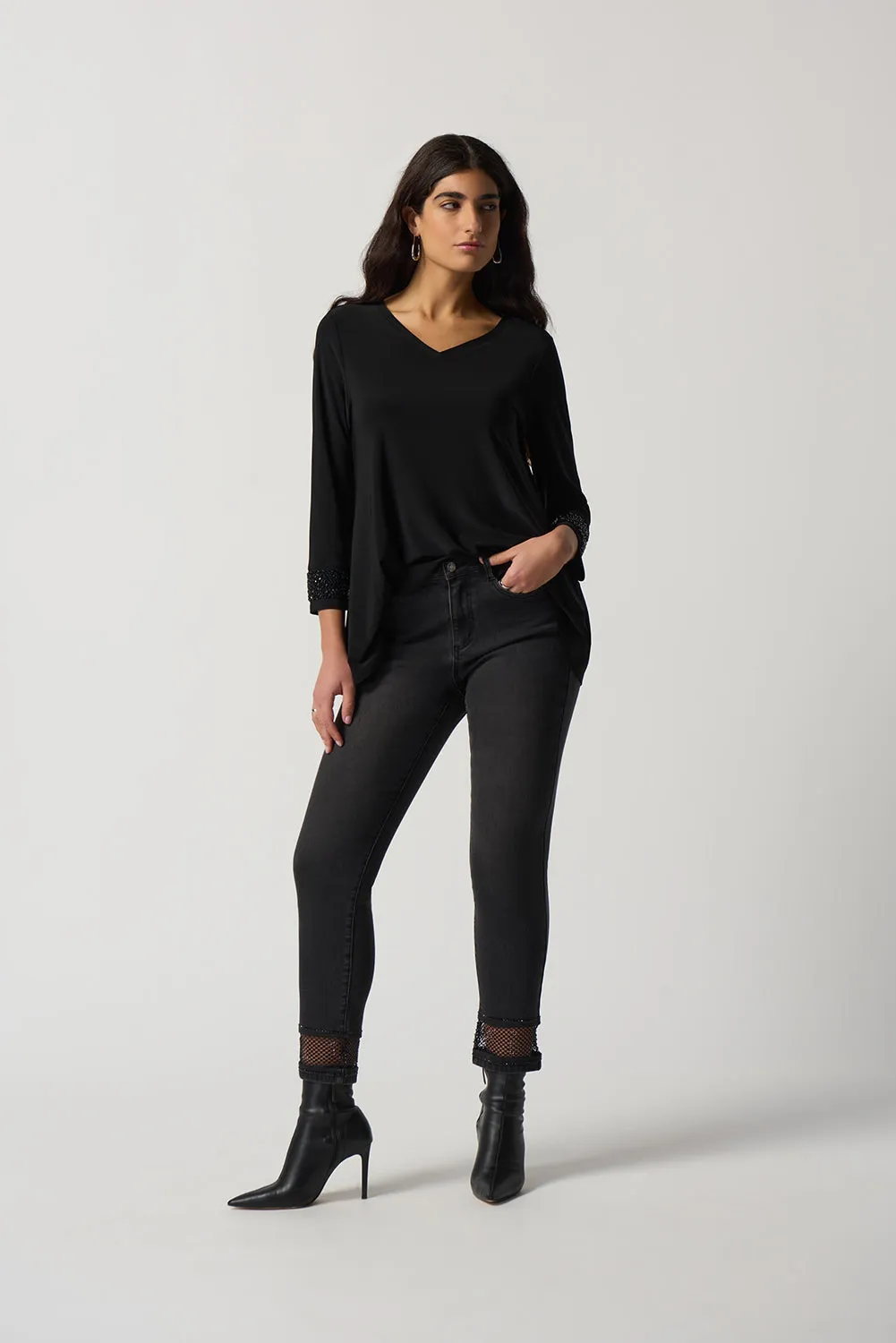 Joseph Ribkoff V-Neck Long Sleeve Tunic Jr233079