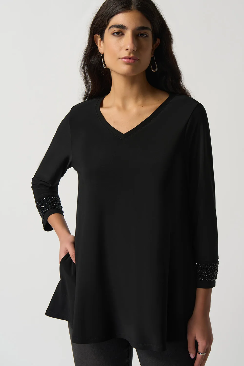 Joseph Ribkoff V-Neck Long Sleeve Tunic Jr233079