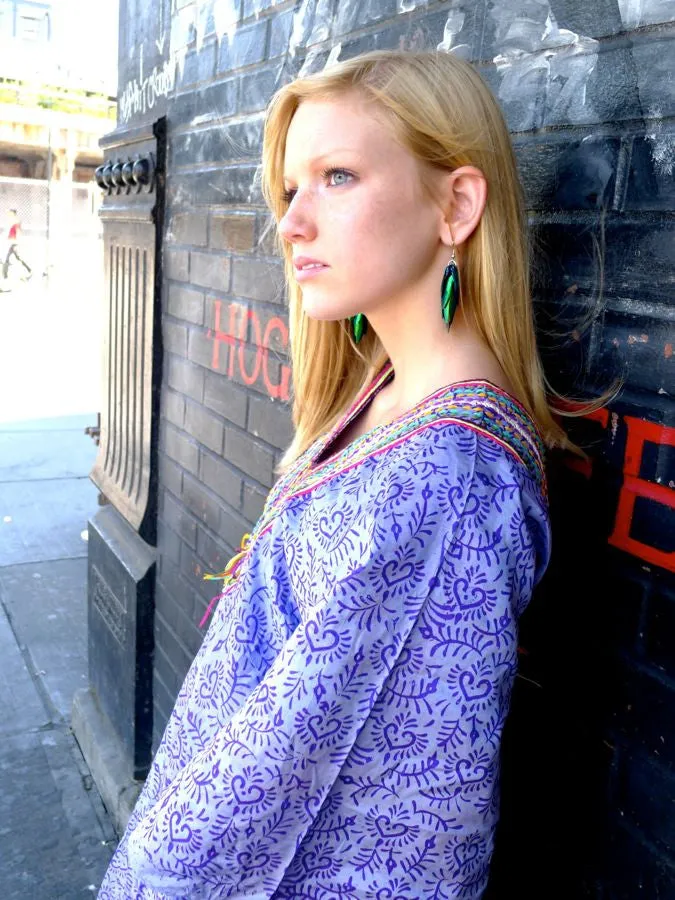 Kaftan style tunic dress with hand embroidery