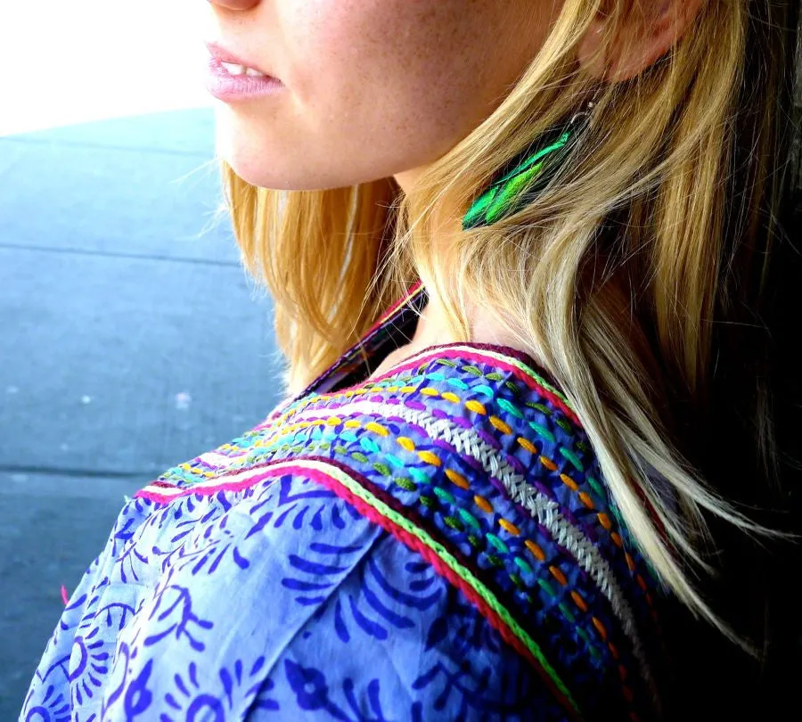 Kaftan style tunic dress with hand embroidery