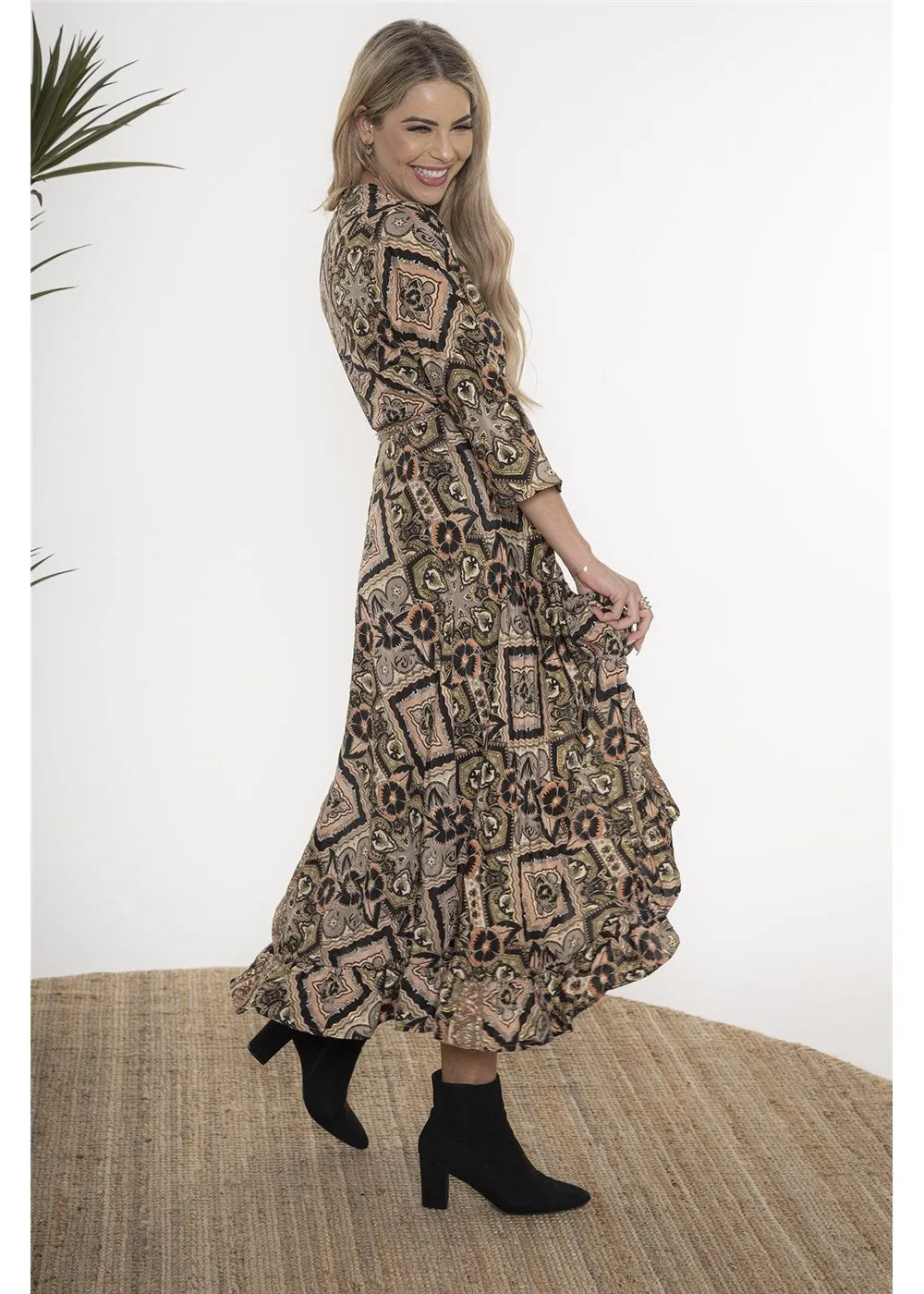 Keisha Long Sleeve Wrap Dress
