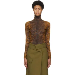Kenzo Khaki Tiger Printed Turtleneck