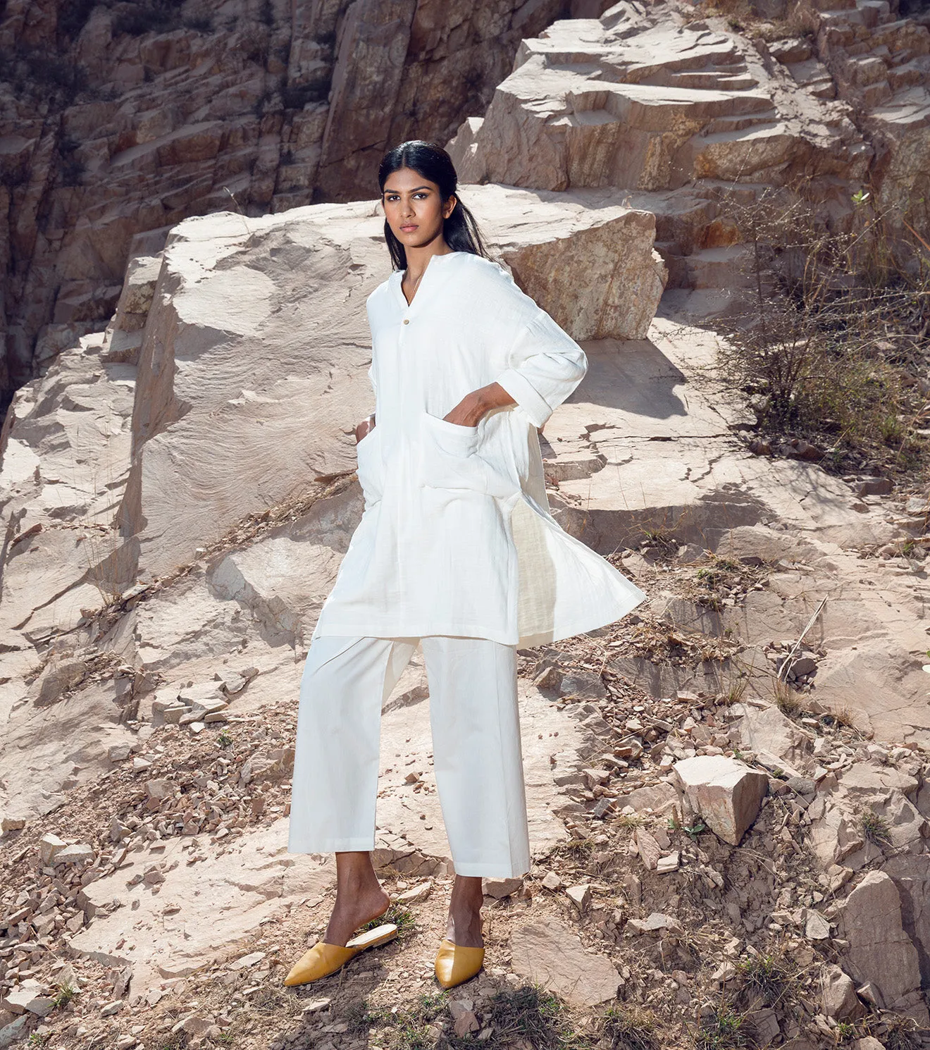 KharaKapas I Short White Tunic With Pants Set   I  32 Days Of Summer