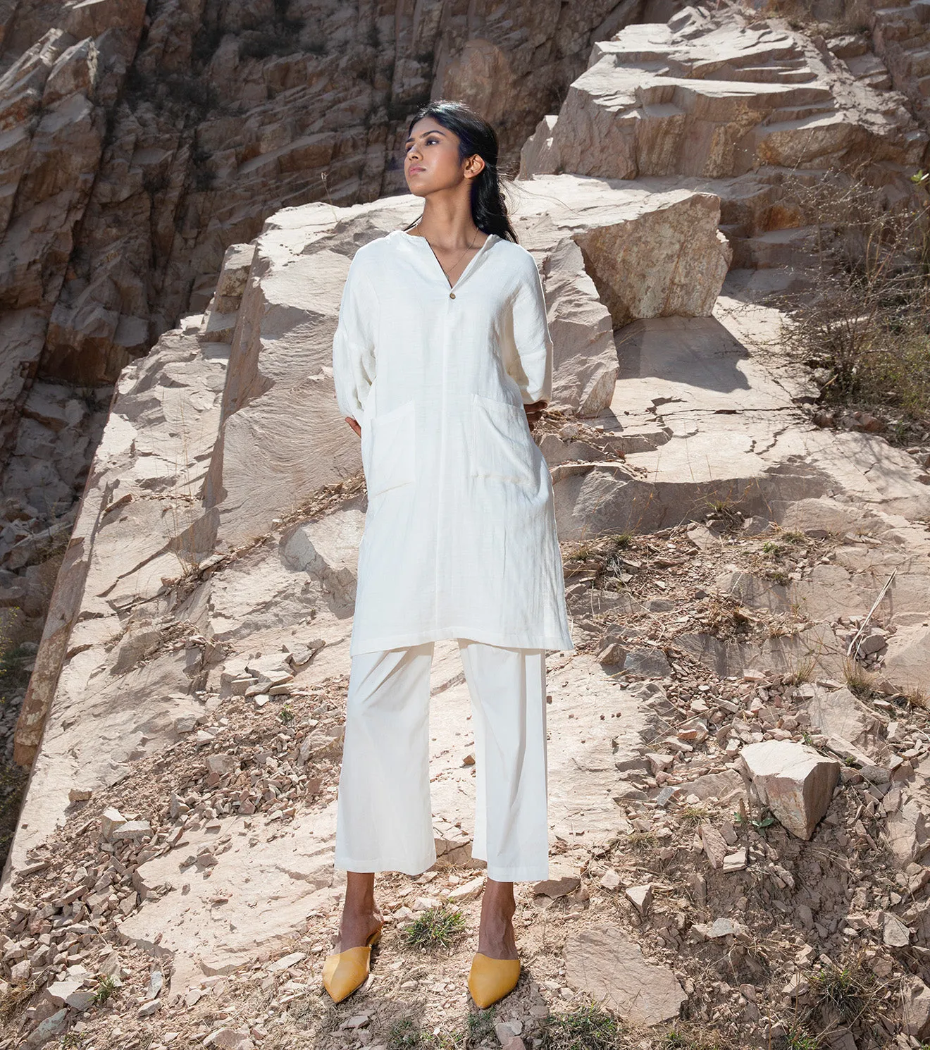 KharaKapas I Short White Tunic With Pants Set   I  32 Days Of Summer