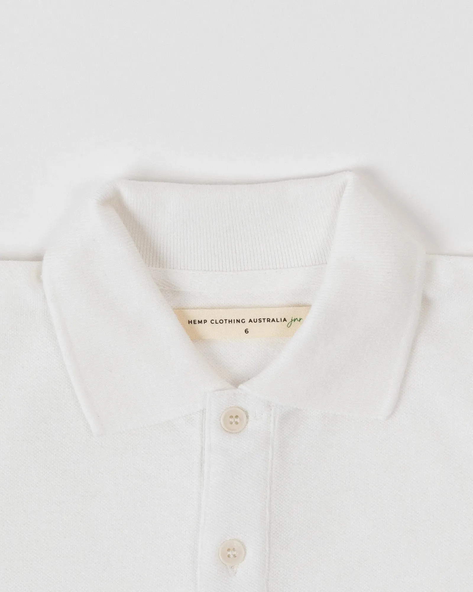 Kids Long Sleeve Polo Shirt White