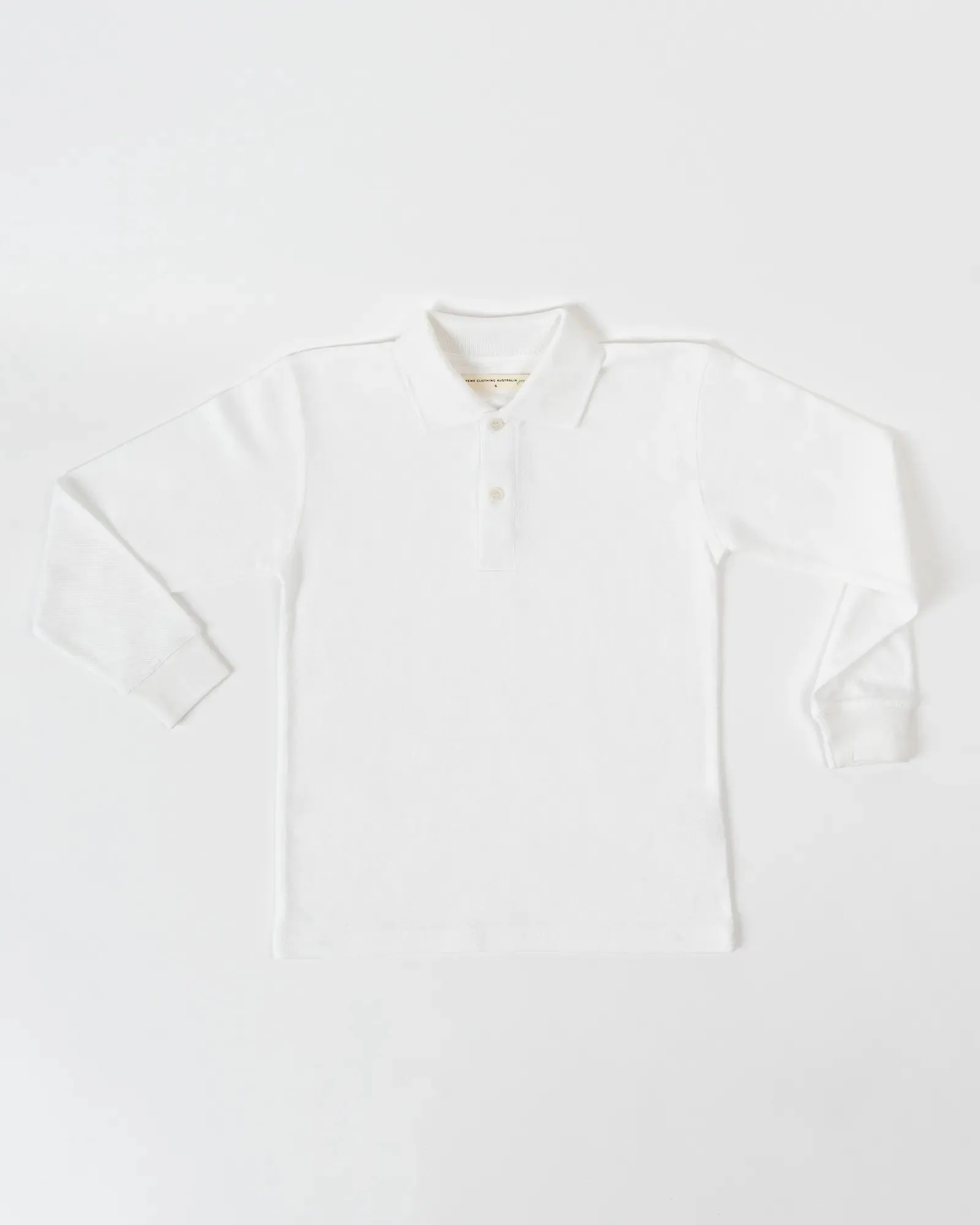 Kids Long Sleeve Polo Shirt White
