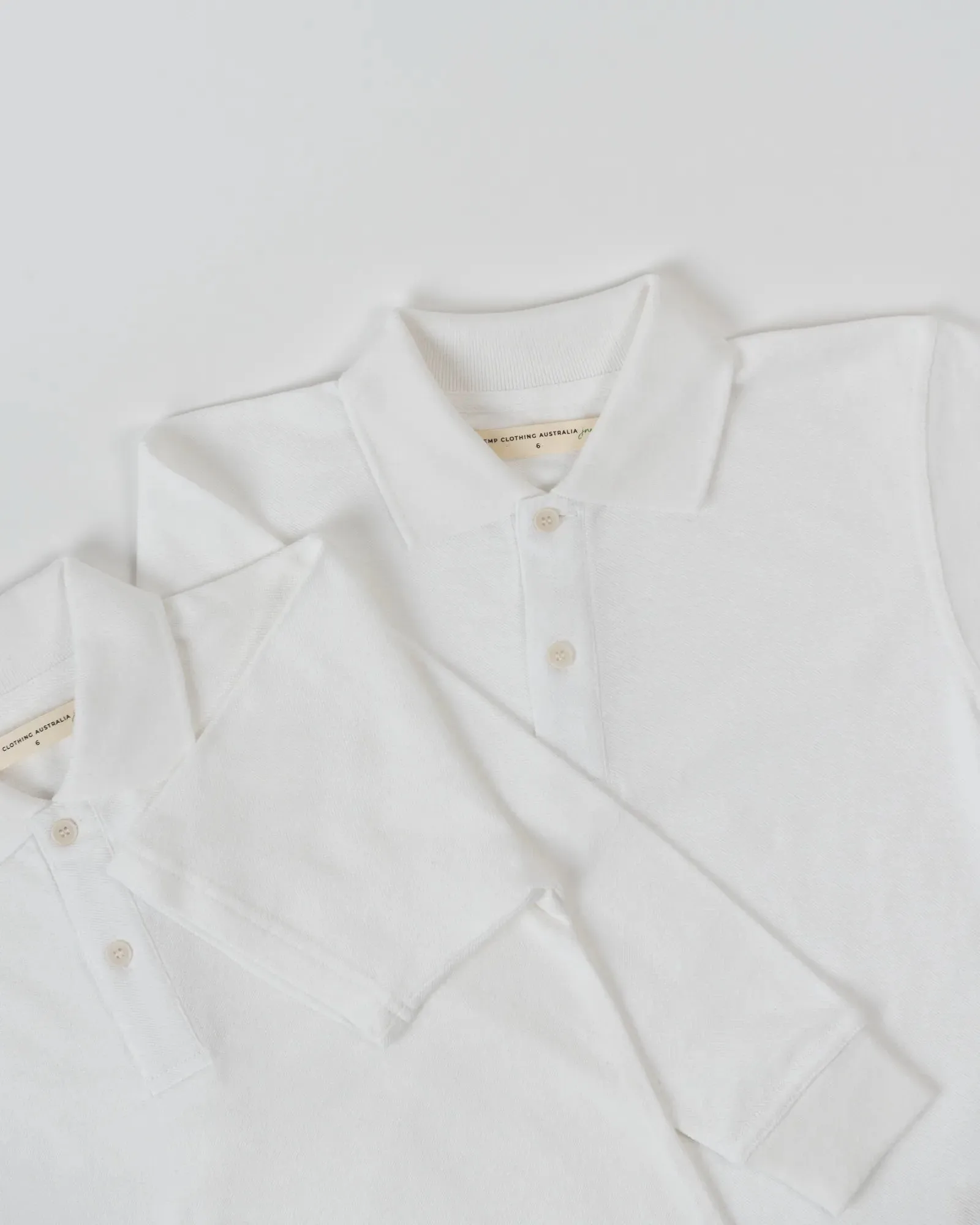 Kids Long Sleeve Polo Shirt White