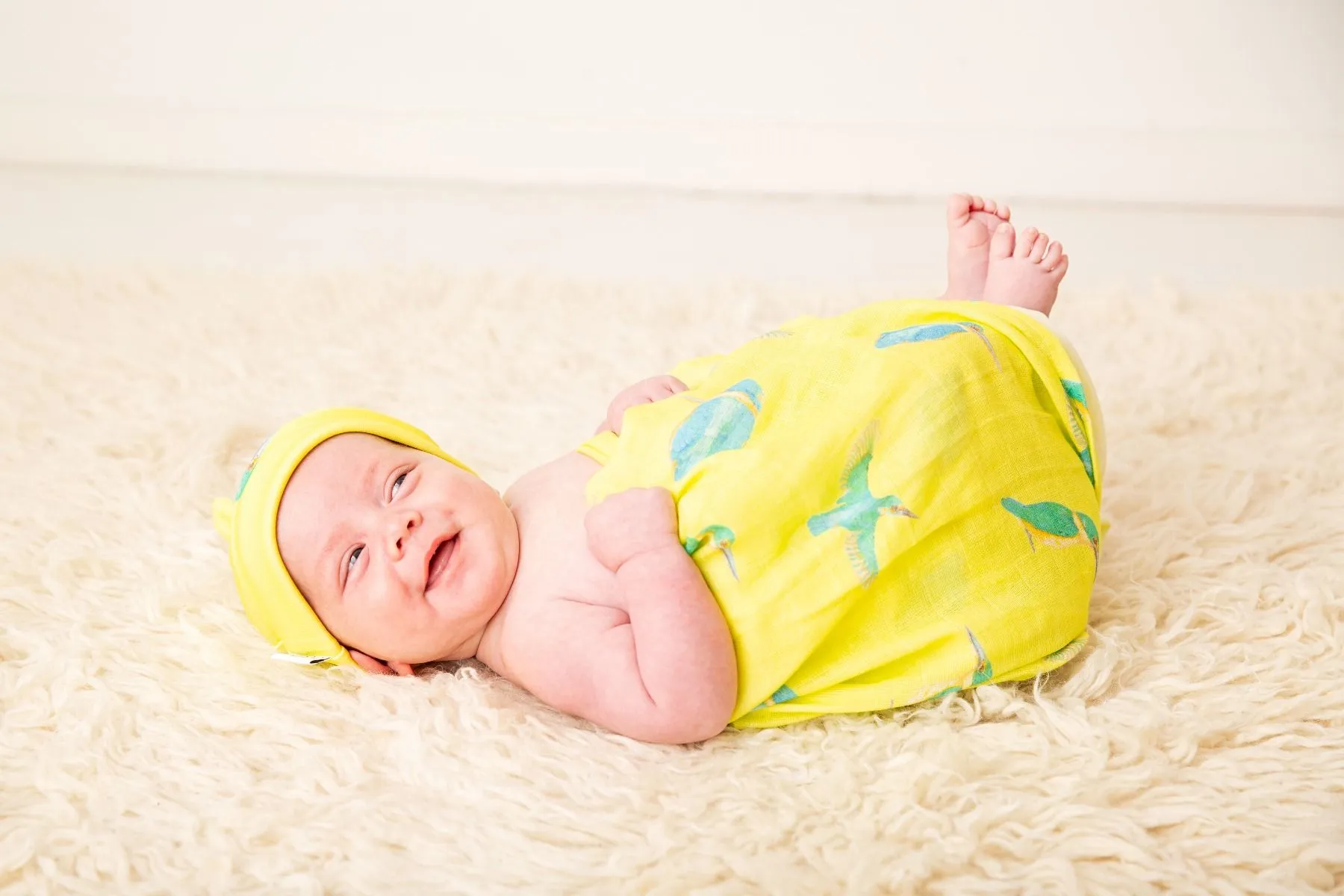 Kingfisher | Organic Cotton Muslin Wrap | 1.2m x 1.2m with Gift Bag