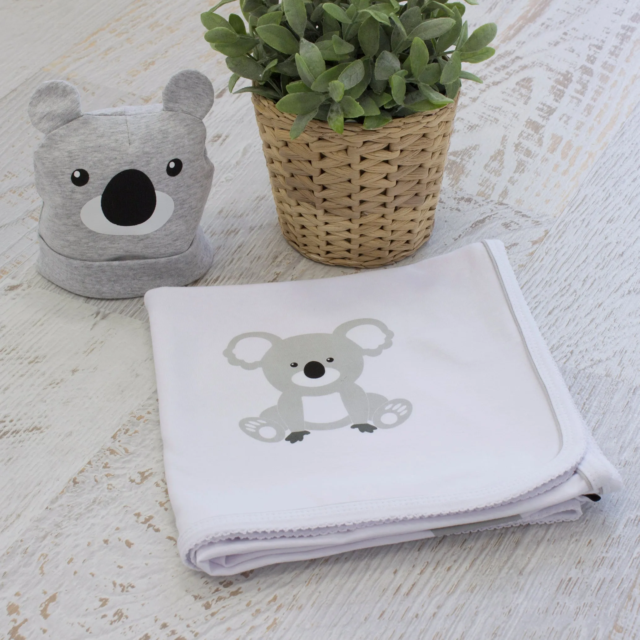 Koala Stretchie Swaddle & Beanie Set